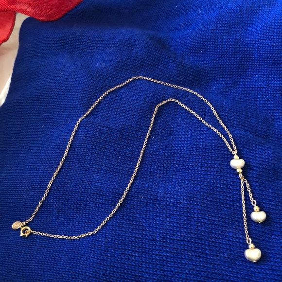 NWT vintage Avon faux pearl Y lariat necklace gold tone - Picture 1 of 8